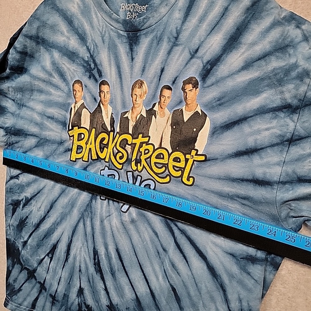 BACKSTREET BOYS T-Shirt Mens Large Graphic Tee Blue Tie Dye Retro All Cotton BSB - Picture 6 of 8